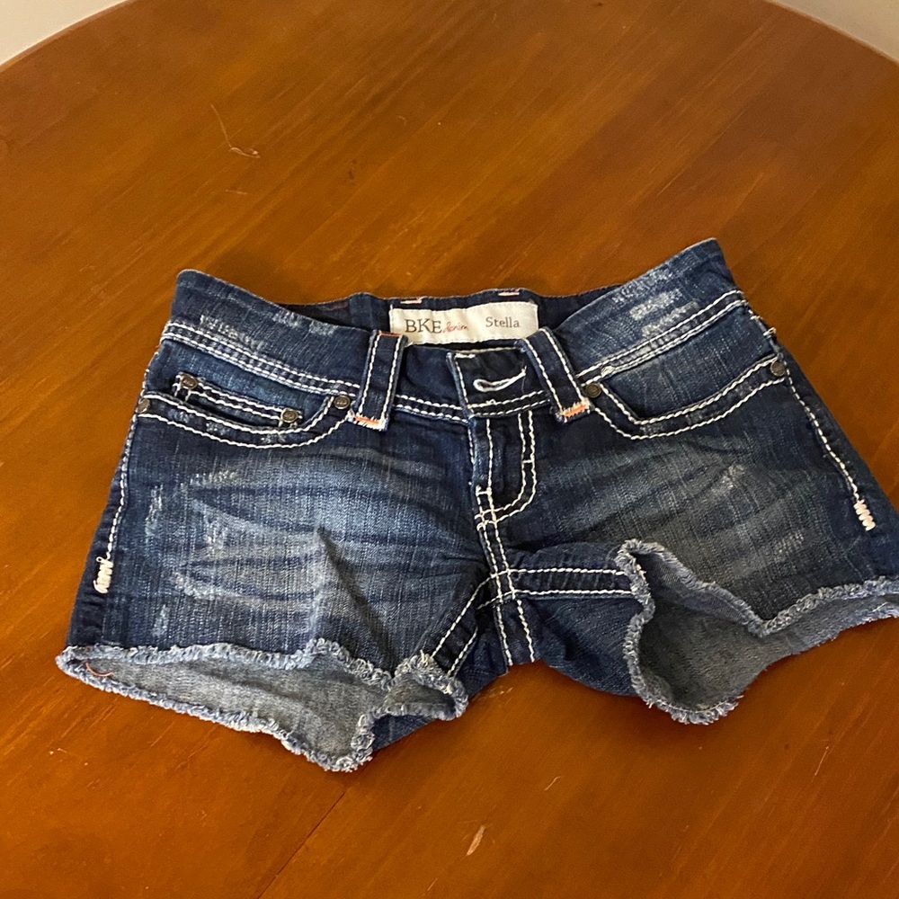 BKE Women's Dark Blue Jean Shorts
